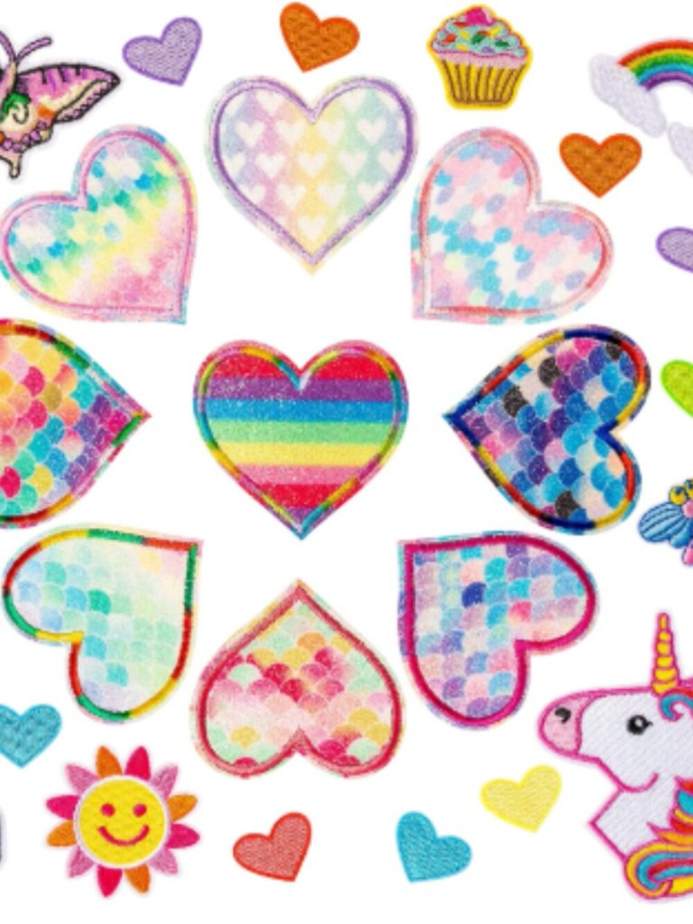 Iron on stickers (heart collection)